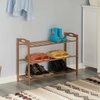 Basicwise Bamboo Storage Shoe Rack, Free Standing Shoe Organizer Storage Rack, 3 Tier QI004330.3